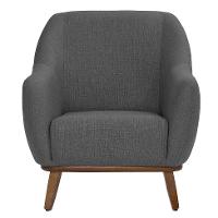 Poltrona Paloma Linho Mescla Chumbo e Castanho - 2