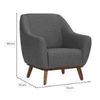 Poltrona Paloma Linho Mescla Chumbo e Castanho - 3