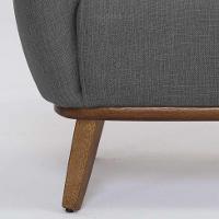 Poltrona Paloma Linho Mescla Chumbo e Castanho - 7