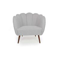 Poltrona Ariel Pé Palito Linho Creme e Cobre - 2