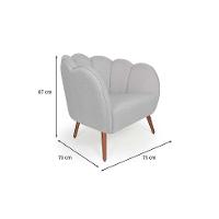 Poltrona Ariel Pé Palito Linho Creme e Cobre - 3