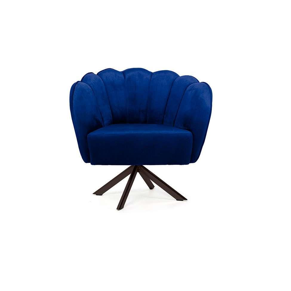 Poltrona Giratória Ariel Veludo Royal e Chocolate - 2