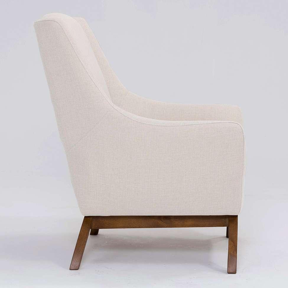 Poltrona Juliet Linho Pérola e Madeira - 4