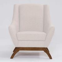 Poltrona Juliet Linho Pérola e Madeira - 2