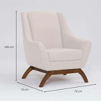 Poltrona Juliet Linho Pérola e Madeira - 3