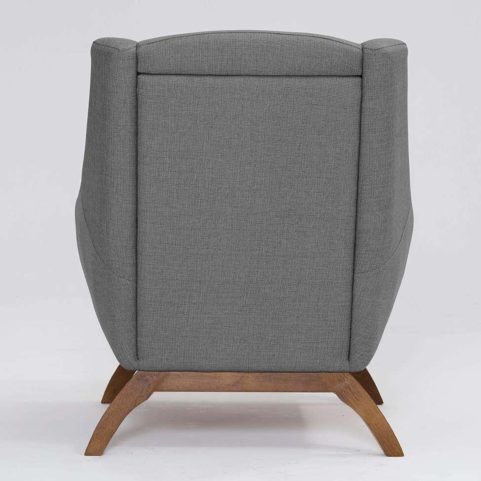 Poltrona Juliet Linho Mescla Cinza e Madeira - 6