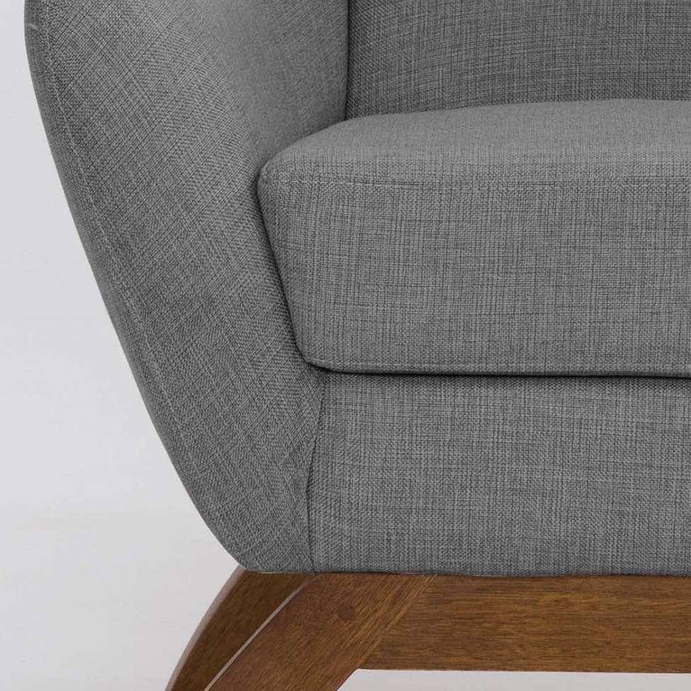 Poltrona Juliet Linho Mescla Cinza e Madeira - 7