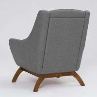 Poltrona Juliet Linho Mescla Cinza e Madeira - 5