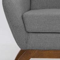 Poltrona Juliet Linho Mescla Cinza e Madeira - 7