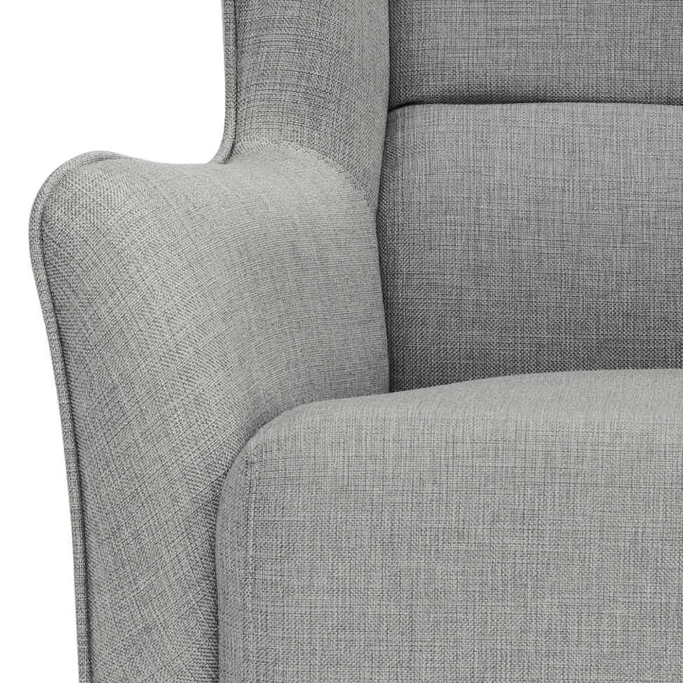 Poltrona Milena Linho Mescla Elefante e Madeira - 7