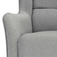 Poltrona Milena Linho Mescla Elefante e Madeira - 7