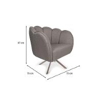 Poltrona Ariel Giratória Linho Fendi e Champagne - 3