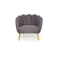 Poltrona Ariel Pé Palito Linho Mescla Marrom e Bronze - 2