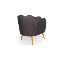 Poltrona Ariel Pé Palito Linho Mescla Marrom e Bronze