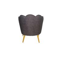 Poltrona Ariel Pé Palito Linho Mescla Marrom e Bronze - 5