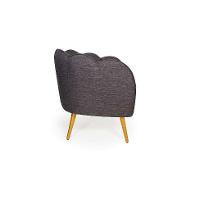 Poltrona Ariel Pé Palito Linho Mescla Marrom e Bronze - 6