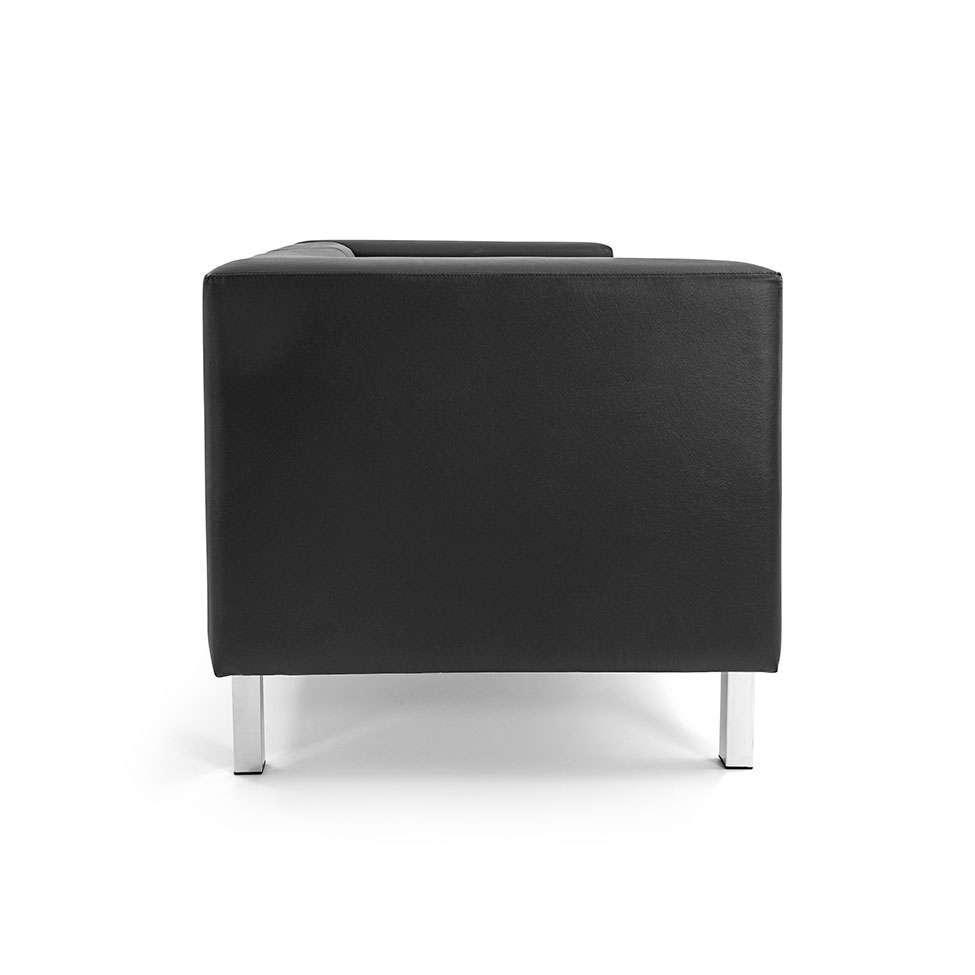 Sofá 2 Lugares Asthor Revestimento Sintético Preto - 4