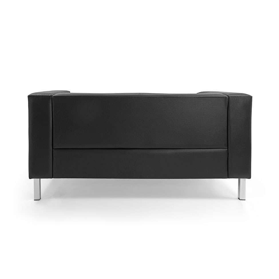 Sofá 2 Lugares Asthor Revestimento Sintético Preto - 5