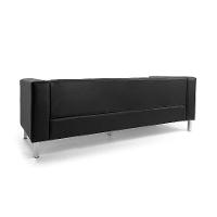 Sofá 3 Lugares Asthor Revestimento Sintético Preto - 5