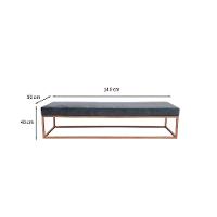 Banco 2 Lugares Giulia Veludo Cinza e Dourado 140 cm - 3