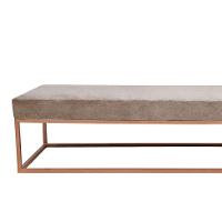 Banco 3 Lugares Giulia Veludo Bege e Dourado 180 cm - 2