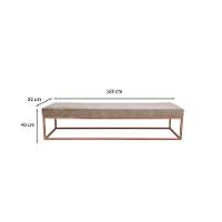 Banco 3 Lugares Giulia Veludo Bege e Dourado 180 cm - 3