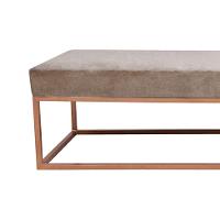 Banco 2 Lugares Giulia Veludo Bege e Dourado 100 cm - 2