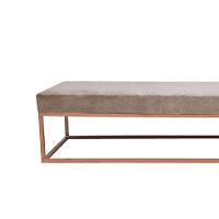 Banco 2 Lugares Giulia Veludo Bege e Dourado 140 cm - 2