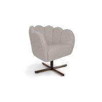 Poltrona Ariel Giratória Linho Aveia e Castanho - 1