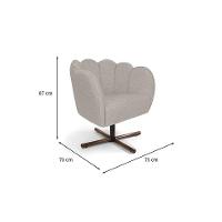 Poltrona Ariel Giratória Linho Aveia e Castanho - 3