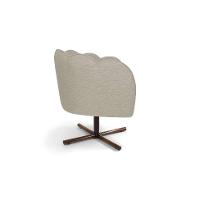 Poltrona Ariel Giratória Linho Aveia e Castanho - 5