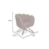 Poltrona Ariel Base Aço Linho Aveia e Preta - 3