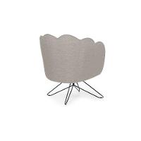 Poltrona Ariel Base Aço Linho Aveia e Preta - 4