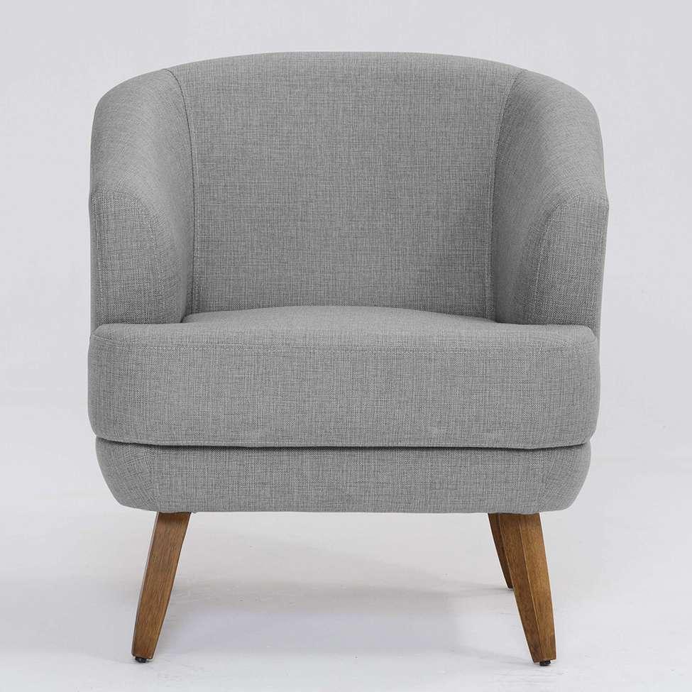 Poltrona Betania Linho Mescla Elefante e Madeira - 2