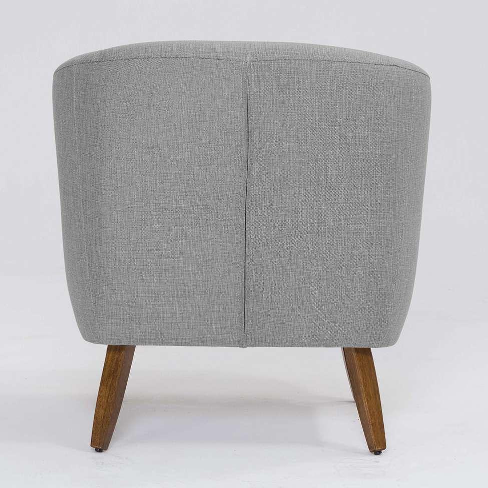 Poltrona Betania Linho Mescla Elefante e Madeira - 6