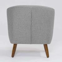 Poltrona Betania Linho Mescla Elefante e Madeira - 6