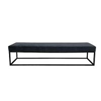 Banco 2 Lugares Giulia Veludo Cinza e Preto 140 cm - 1