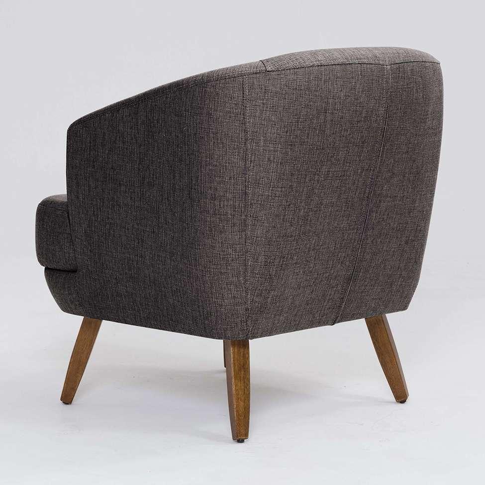 Poltrona Betania Linho Mescla Marrom e Madeira - 5