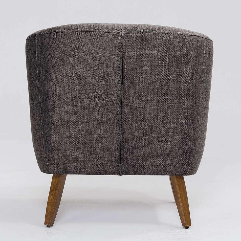 Poltrona Betania Linho Mescla Marrom e Madeira - 6