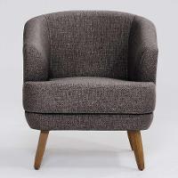 Poltrona Betania Linho Mescla Marrom e Madeira - 2