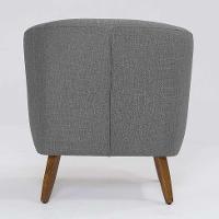 Poltrona Betania Linho Mescla Cinza e Madeira - 6