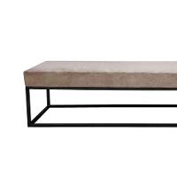 Banco 2 Lugares Giulia Veludo Bege e Preto 160 cm - 2