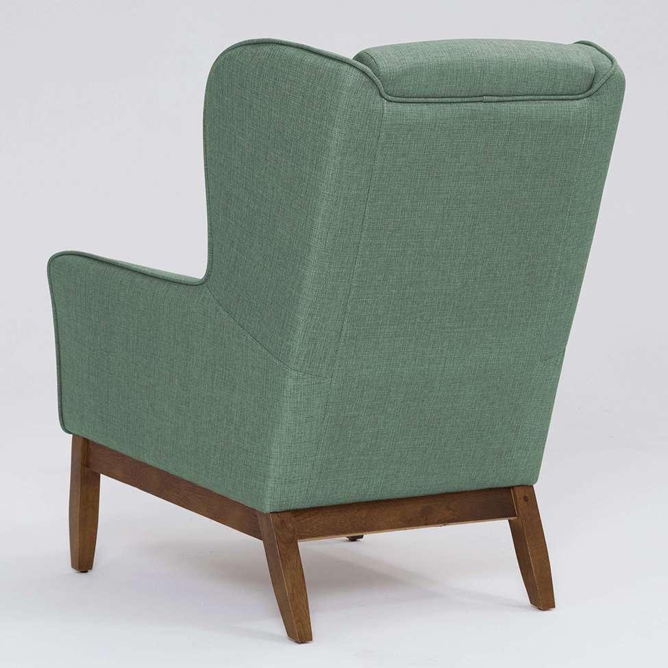 Poltrona Milena Linho Verde Salvia e Madeira - 5