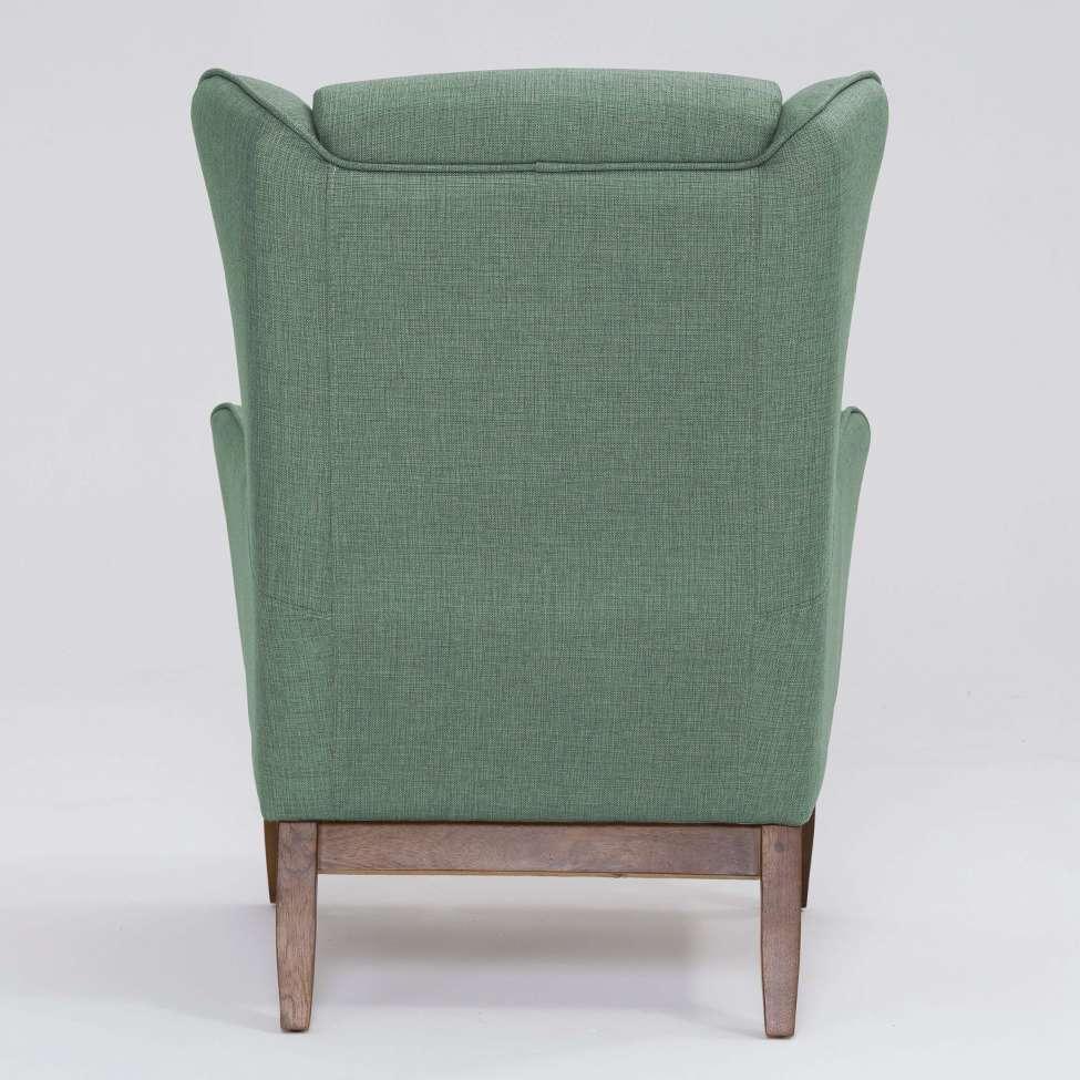 Poltrona Milena Linho Verde Salvia e Madeira - 6