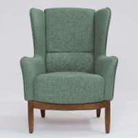 Poltrona Milena Linho Verde Salvia e Madeira - 2