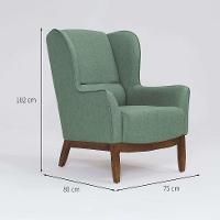 Poltrona Milena Linho Verde Salvia e Madeira - 3