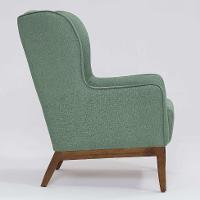 Poltrona Milena Linho Verde Salvia e Madeira