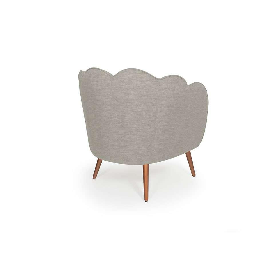 Poltrona Ariel Pé Palito Linho Aveia e Cobre - 4