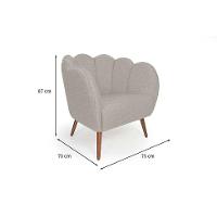 Poltrona Ariel Pé Palito Linho Aveia e Cobre - 3