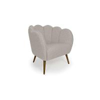 Poltrona Ariel Pé Palito Linho Aveia e Dourada - 1